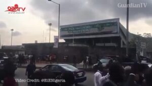 Protesters storm Lagos National Stadium