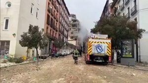 UGC: Debris on street after strong Madrid explosion